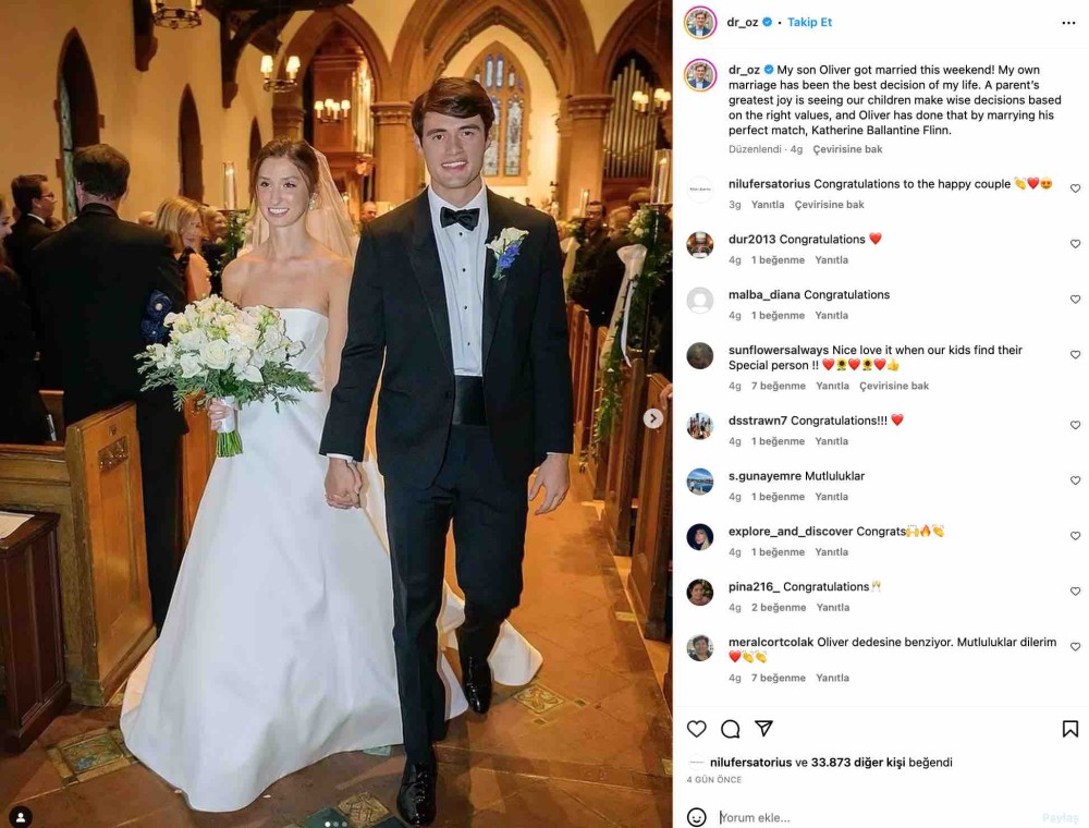 dr oz son oliver got married with katie ballentine flinn last week